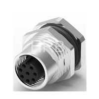 M12 A-coding Panel Front Mounting Female Circular Connector 9-12 Poles