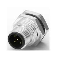 M12 A-coding Panel Front Mounting Male Circular Connector 2-5 Poles